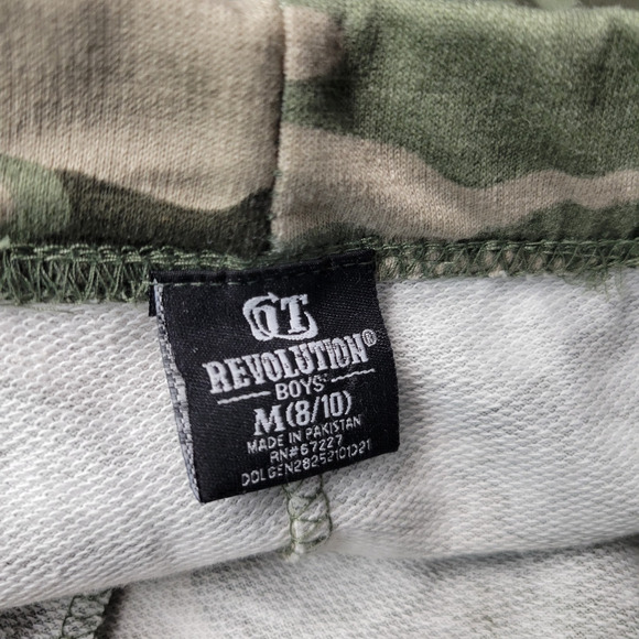 Revolution Pants Boys Medium 10 Camo Green Jogger Lounge Casual Youth Pull On - Picture 6 of 9